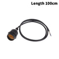 Waterproof E27 Lamp Holder with Power Cord – 20 to 200CM E27 Lamp Holder HIP Black 1M