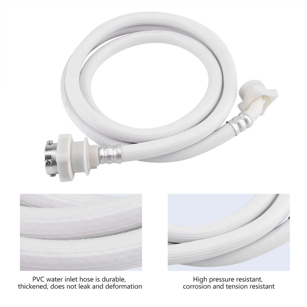Inlet Hose Washing Machine Water Inlet Hose Washing Machine Water Inlet Hose Washer Pipe Tube Connector White Color Long Length HIP