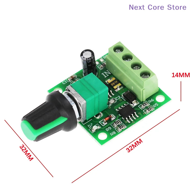 Mini DC Motor Speed Controller 1.8V–15V PWM Regulator Module Motor Speed Controller HIP