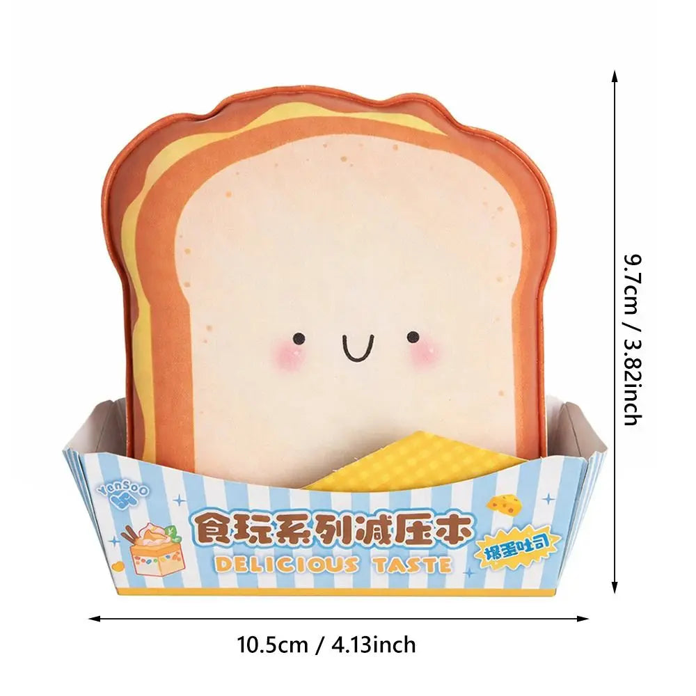 Cartoon Toast Squeeze Toy Notebook – Mini PU Memo Pad Novelty Mini Notepad HIP