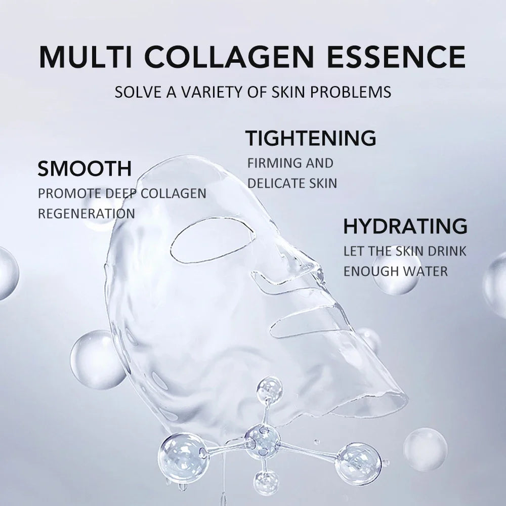 5-Pack Collagen Split Sheet Face Masks – Hydrating & Firming Collagen Sheet Mask HIP