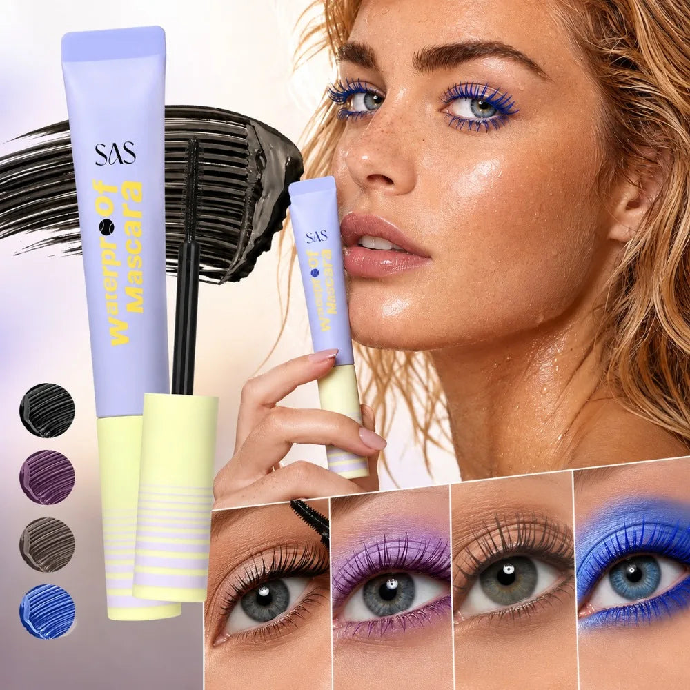 Colored Mascara Waterproof Smudge Resistant Long Lasting Purple Blue Brown Mascara Slender Curling Extended Eye Lashes Makeup HIP