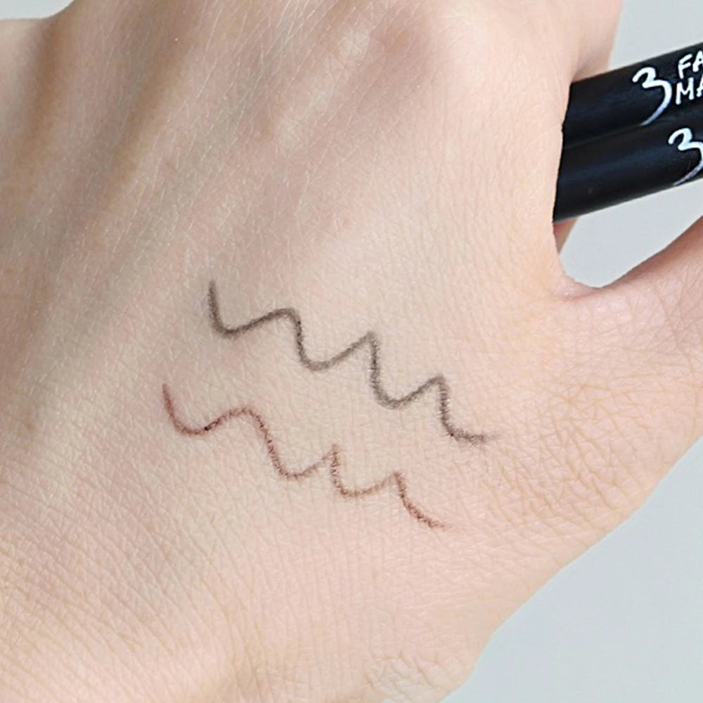 Waterproof Black Brown Eyeliner Brow Pencil Smudge Proof Lasting Dual Use Hard Tip for Precise Lines Beginner Friendly Makeup HIP
