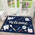 Dental Theme Anti-Slip Door Mat – Tooth Pattern Rug Decorative Door Mat HIP 1 40x60cm-Felt