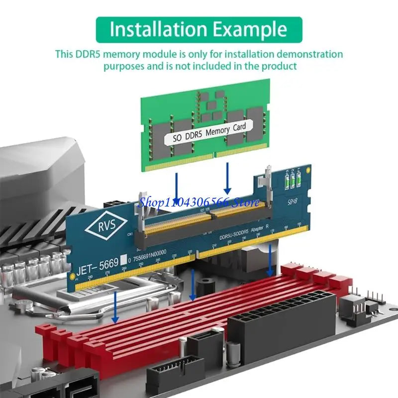 SO DDR5 to DDR5 U DIMM Adapter Module – 6-Layer PCB Test Board Memory Adapter Module HIP