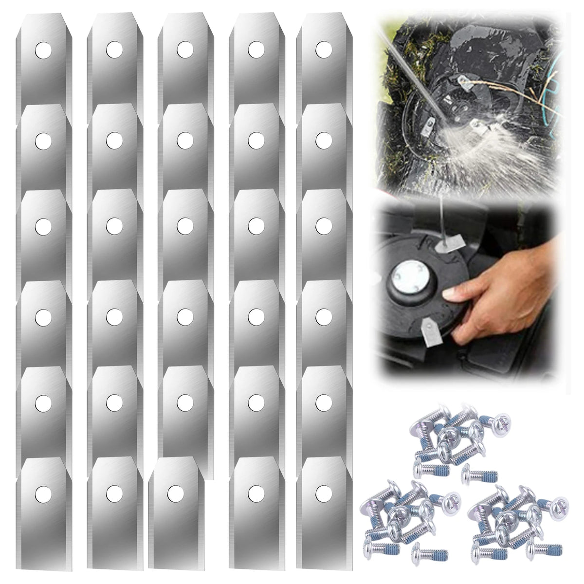 30-Pack Robot Mower Blades for Segway Navimow – Stainless Steel Robot Mower Blades HIP