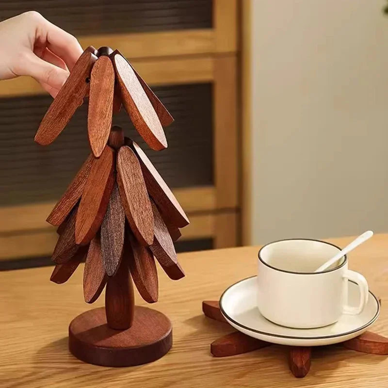 Foldable Bamboo Table Mat – Tree Design Heat Protection Bamboo Table Mat HIP