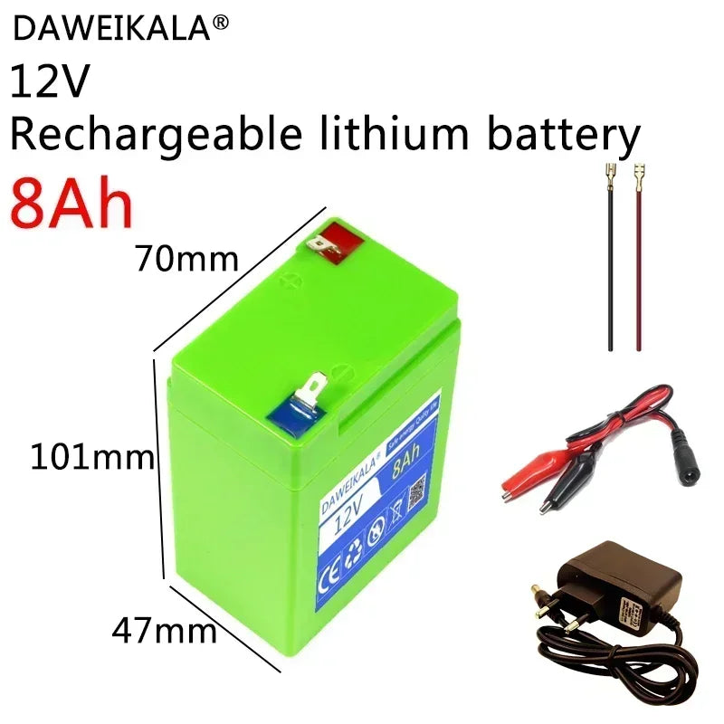 DAWEIKALA 12V 8Ah Li-Ion Battery Pack – 1200+ Cycle Life Lithium Battery Pack HIP