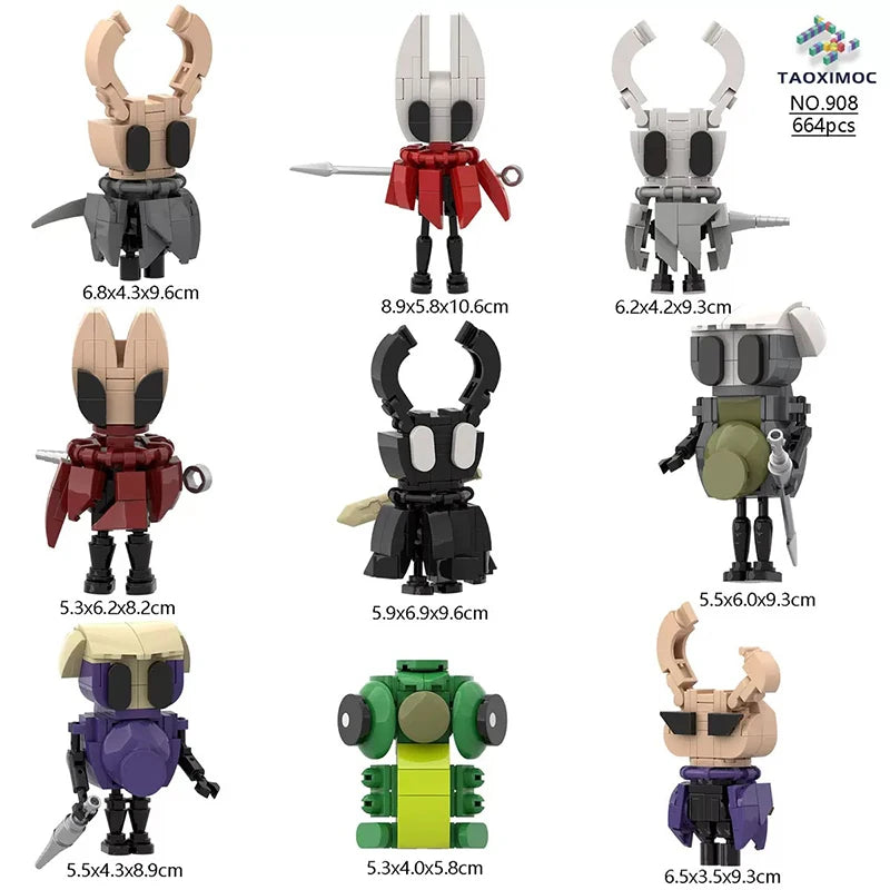Hollow Knight Silksong 9-Piece Assembly Figure Model Set Assembly Figure Model HIP 9 Pcs