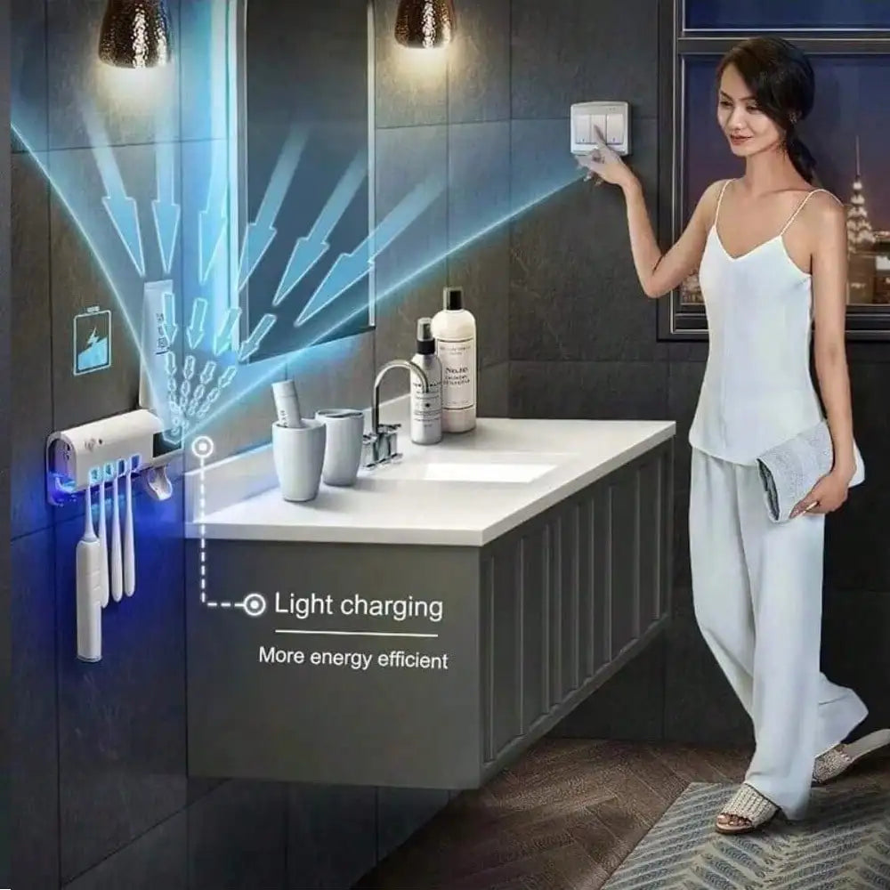 Wall-Mounted Toothbrush Sanitizer & Toothpaste Dispenser Toothbrush Sanitizer HIP