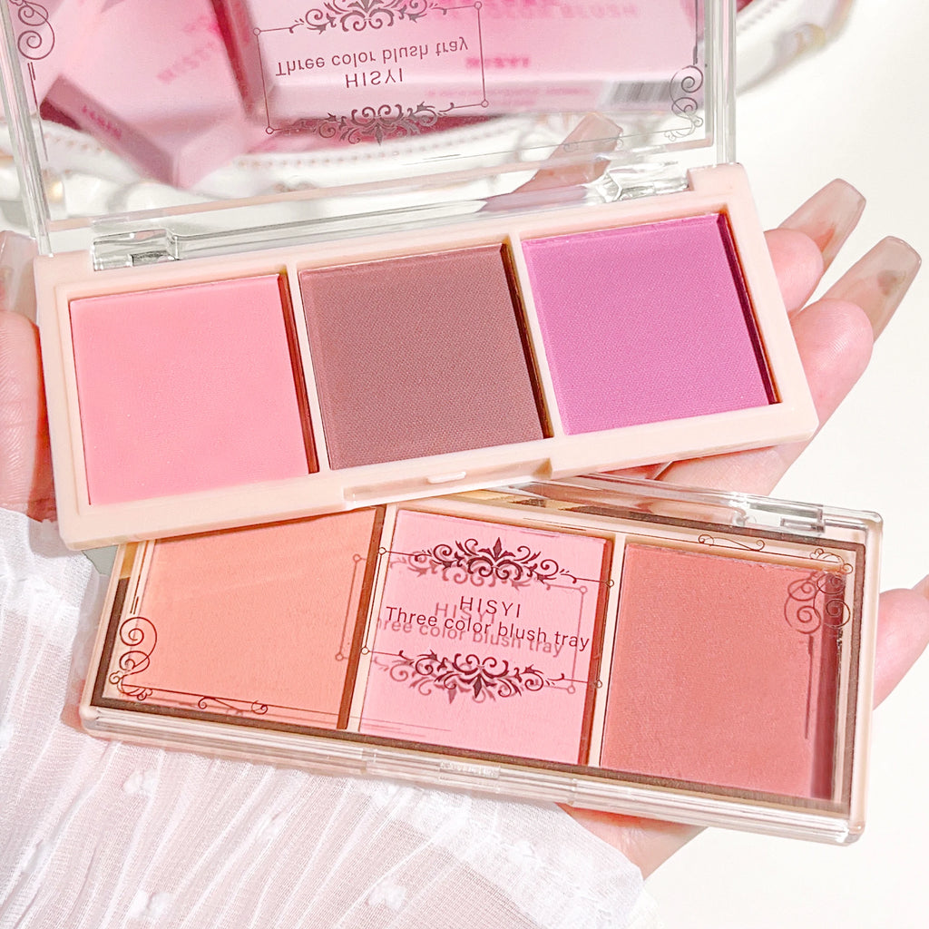 HISYI Three-Color Matte Blush – Natural Long-Lasting Finish Matte Blush Palette HIP