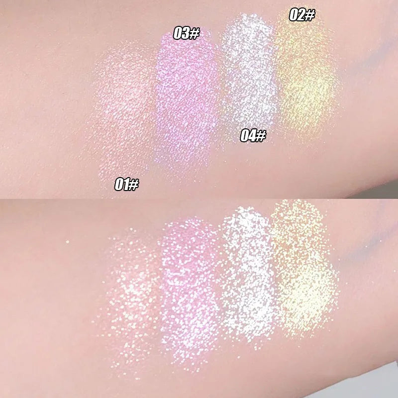 Champagne White Highlighter Powder Body Shiny Glitter Diamond Shimmer Brighten Highlight Face Contour Waterproof Lasting Makeup HIP