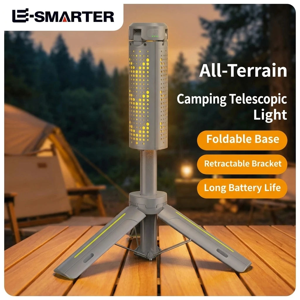 ESMARTER 3-LED Folding Camping Light – 720° Rotation Portable Camping Spotlight HIP