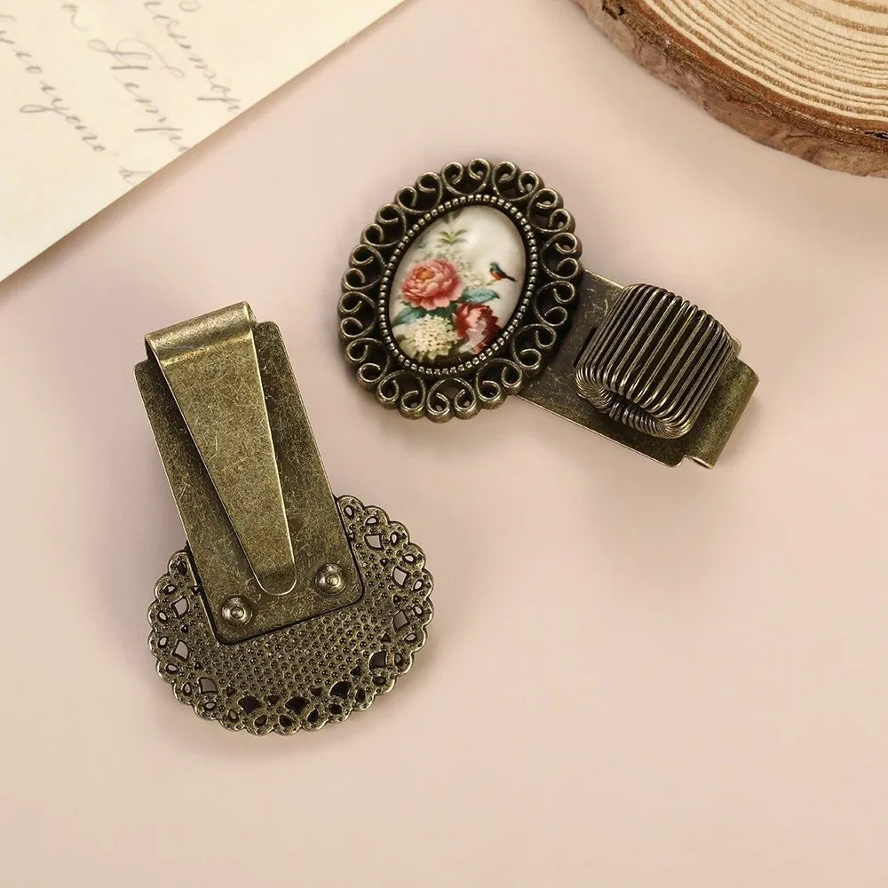 Vintage Zinc Alloy Elastic Pen Clip Holder for Journals Pen Clip Holder HIP