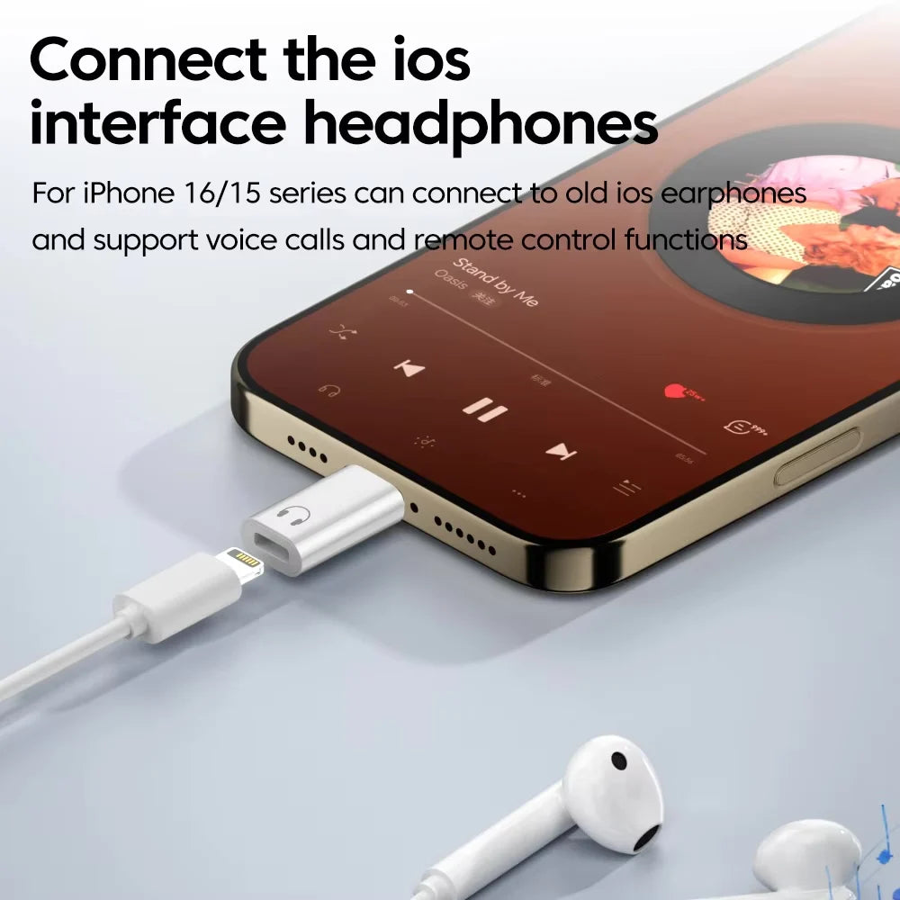 USB-C to Lightning Audio Adapter – iPhone 15/16 & Samsung Audio Adapter HIP