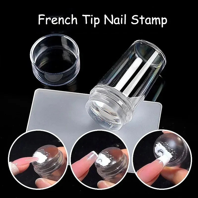 Transparent Silicone Nail Stamper & Scraper Kit | HIP Nail Stamping Kit HIP