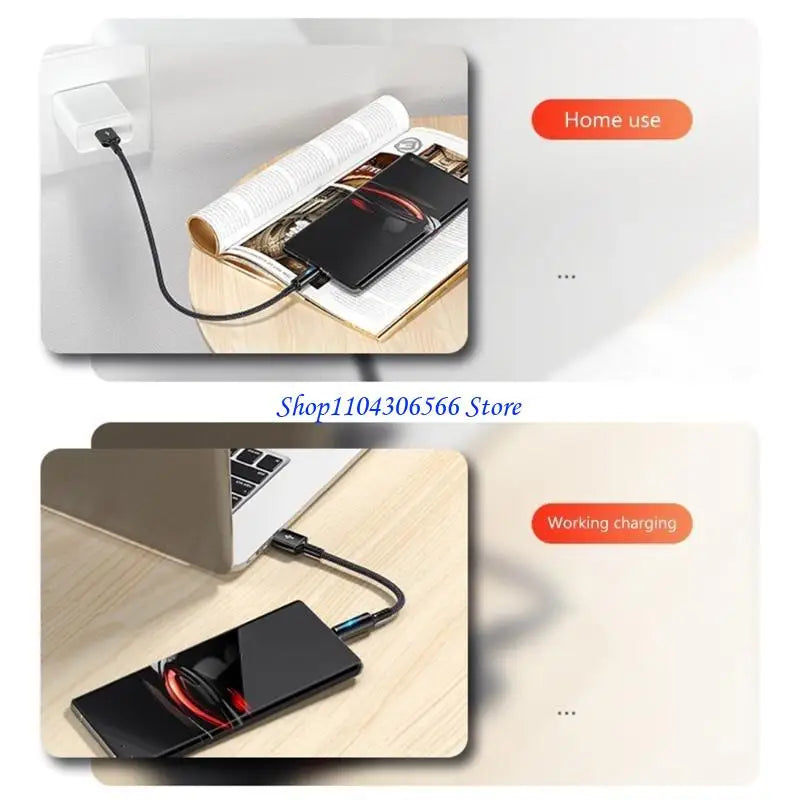 Nylon Braided USB-C Cable 25cm – 480Mbps, 2.4A Fast Charging USB-C Cable HIP