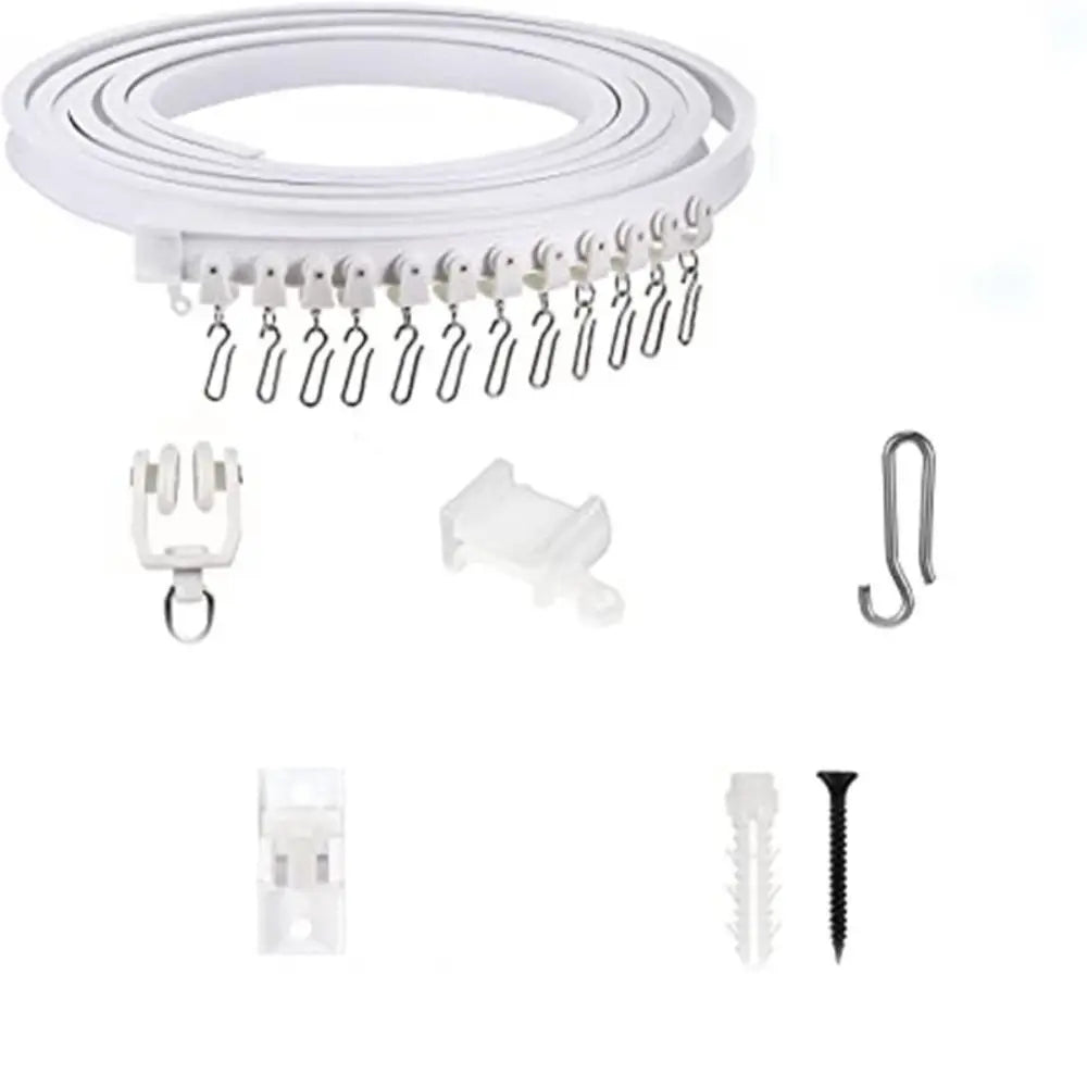 Bendable Curtain Track White – Nano Silent Plastic Rail System Curtain Track Rail HIP 2M