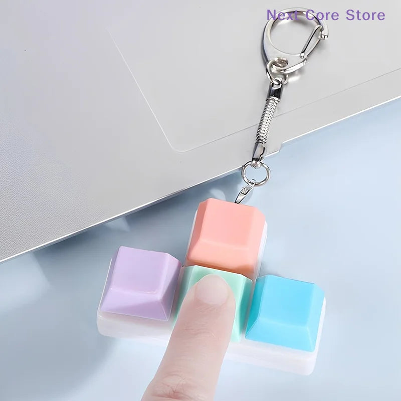 Macaron Keyboard Keychain – Mini Fidget Toy Pendant Novelty Keychain Toy HIP
