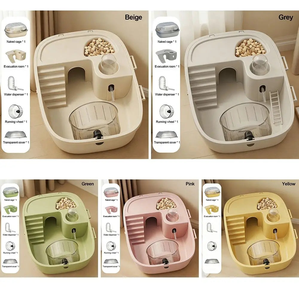 Large Hamster Cage – Ventilated, Transparent & Easy Clean Small Animal Cage HIP