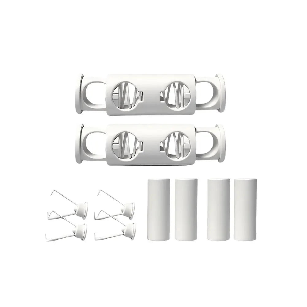 Lazy Quick Tie Shoelace Accessories Sturdy Metal Capsule Buckle Connector 1 Pair For Shoes Sneakers HIP White