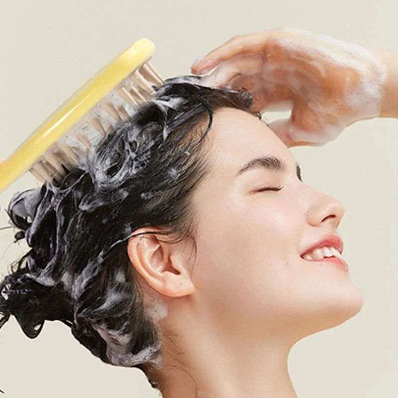 Silicone Shampoo Brush Scalp Massager – Long Handle Comb Scalp Massager Brush HIP