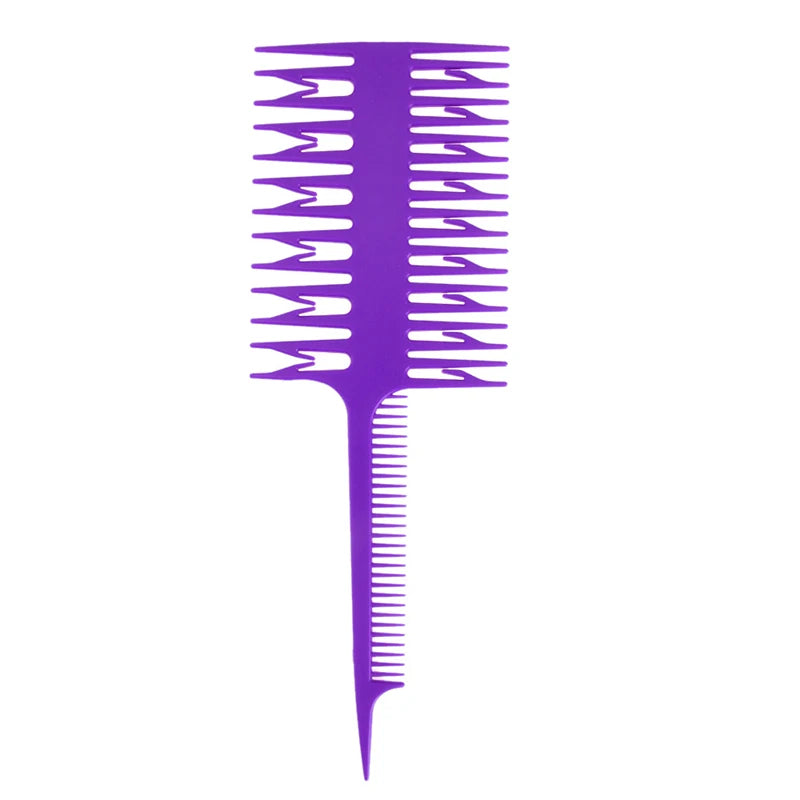 Professional Hair Comb Hair Dyeing Highlight Hair Brush Fish Wide Tooth Zone Comb Barber Hairdressing Comb Hair Styling Tool HIP PURPLE