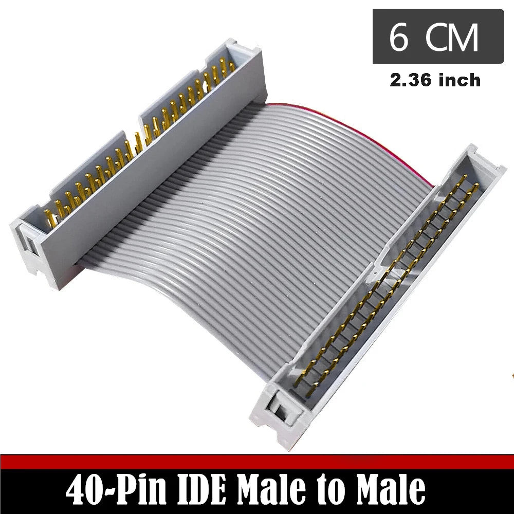 40-Pin IDE Ribbon Cable 6CM Male to Male – HDD CD DVD Adapter IDE Ribbon Cable HIP Default Title