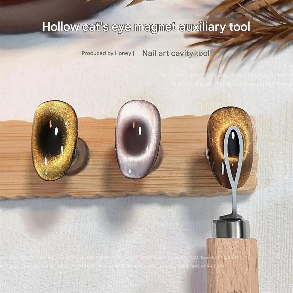 Oval Black Hole Cat Eye Magnet Set Hollow Effect Magnet Stick Create 3D Wave Empty Hole DIY Magnetic Tool Nail Polish Art Design HIP