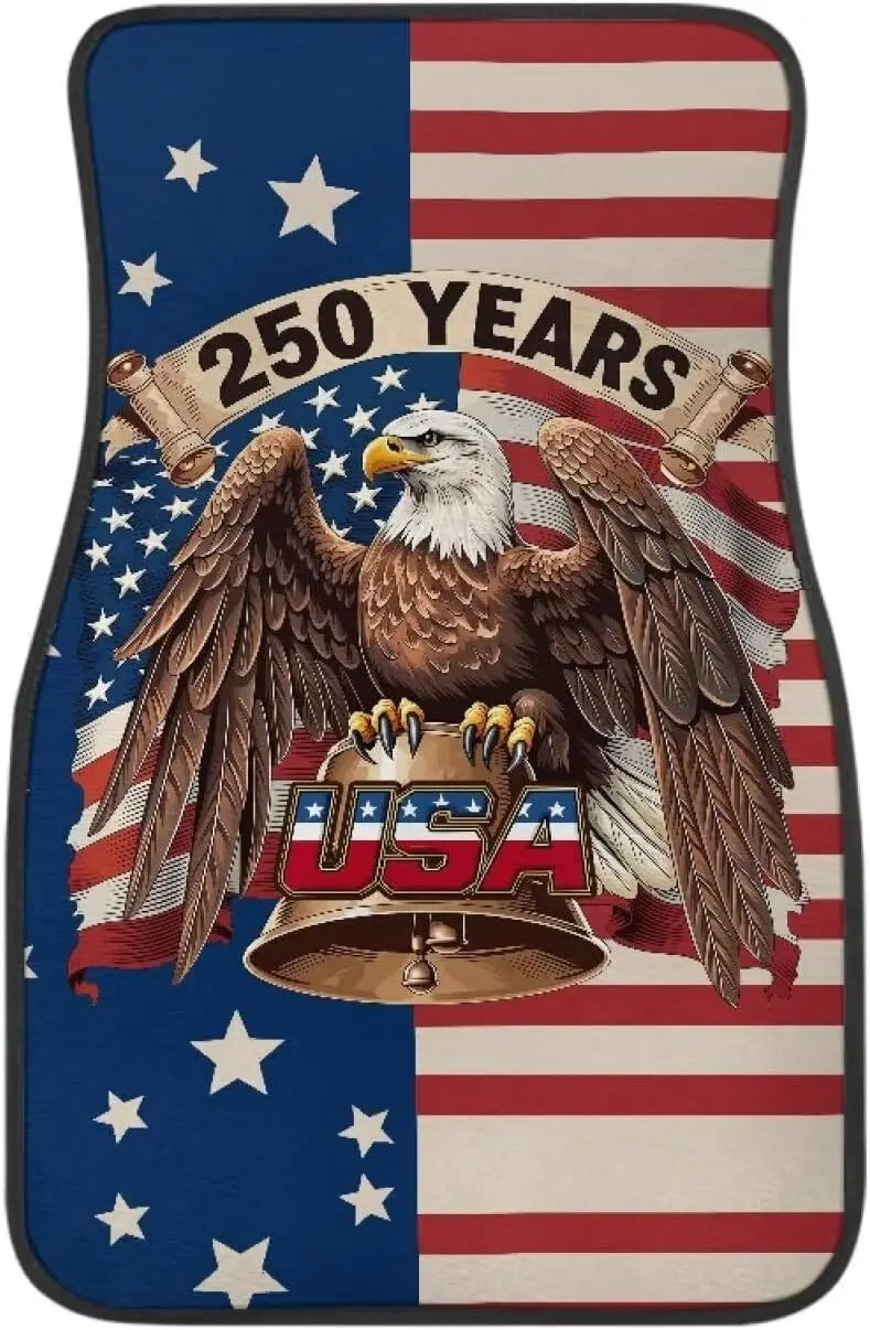 Eagle USA Flag Car Floor Mats 4-Piece All-Weather Set Car Floor Mats HIP
