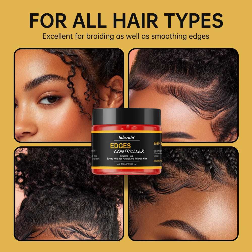 Edge Control Strong Hold Hair Gel Thick Edges Styling Gel Non-Greasy Non-Flaking No White Cast Long Lasting Supports All Hair Ty HIP