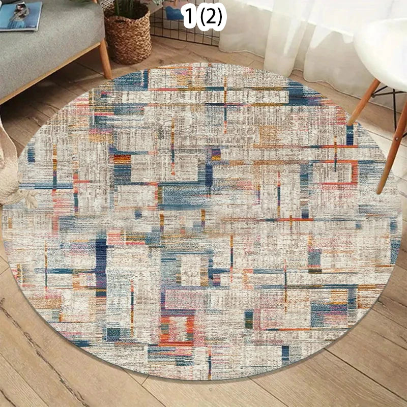 Modern Round Area Rug – Anti-Slip Polyester Floor Mat | HIP Round Area Rug HIP