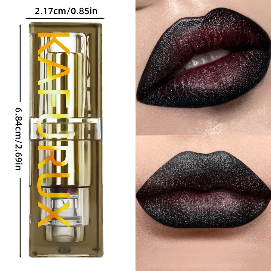 1PC Two-tone Sexy Red&Black Lipstick Glitter&matte Lip Sticks Nonstick Highly Pigmented Metallic Finish Lip Tint Makeup Giifts HIP