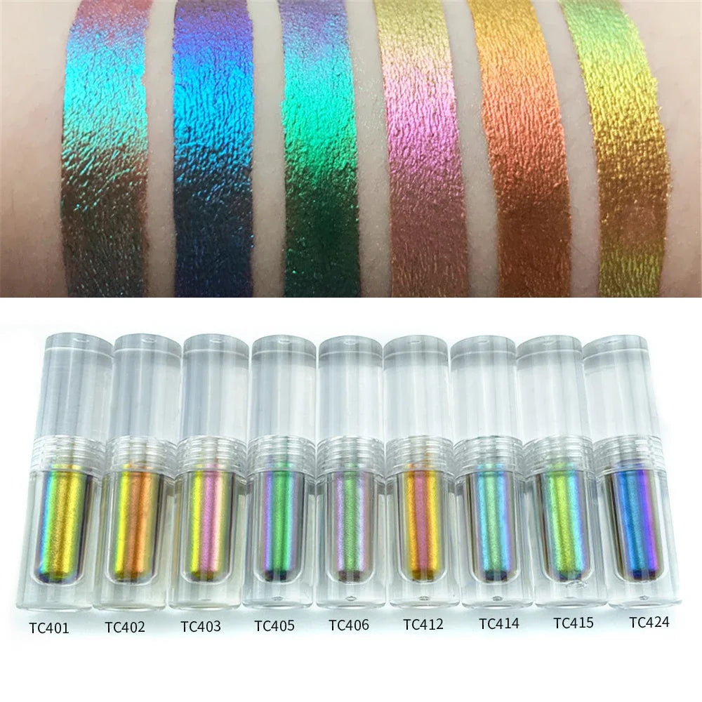 Aurora Multi Chrome Eyeshadow Pigments Long lasting Multi Chrome Chameleon Peacock Galaxy Chrome Glitter Liquid Eyeshadow HIP