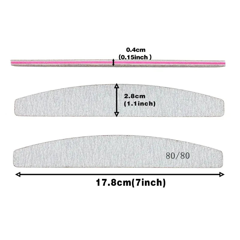 Professional Moon Nail File Set – 5–15 Pc, 80–240 Grit Nail File Set HIP