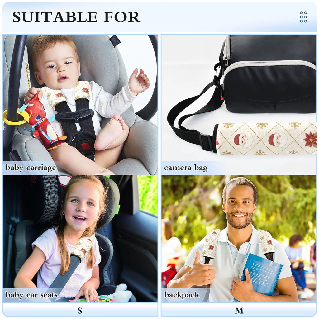 Christmas Seat Belt Covers 2 Pack – Soft Flannel Padded Universal Seat Belt Cover HIP