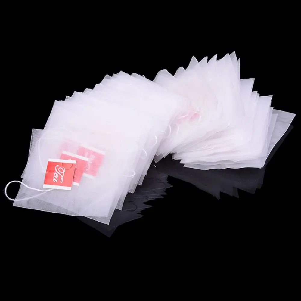 100-Pack Nylon Empty Tea Bags with String – Heat-Sealable Tea Filter Bags HIP
