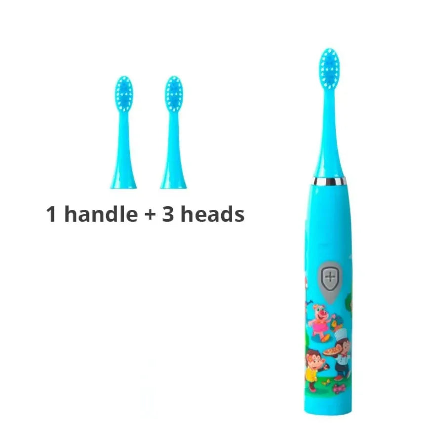Acoustic Wave Electric Toothbrush Couples Set – 3 Brush Heads Electric Toothbrush Set HIP Blue With 3 Heads