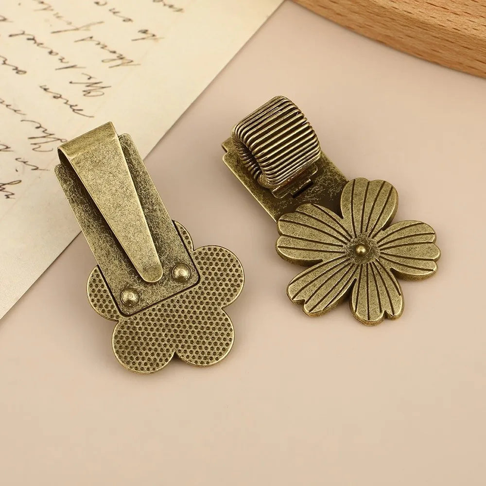 Vintage Flower Metal Pen Clip – Elastic Notebook Pen Holder Notebook Pen Clip HIP