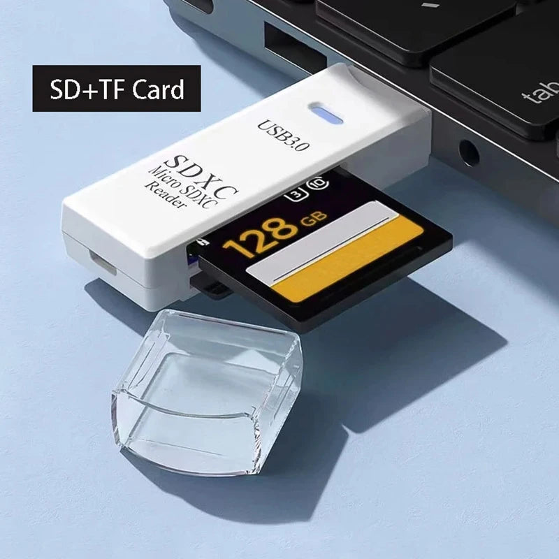 USB 3.0 SD & TF Card Reader – High-Speed Dual Slot Adapter USB Card Reader HIP