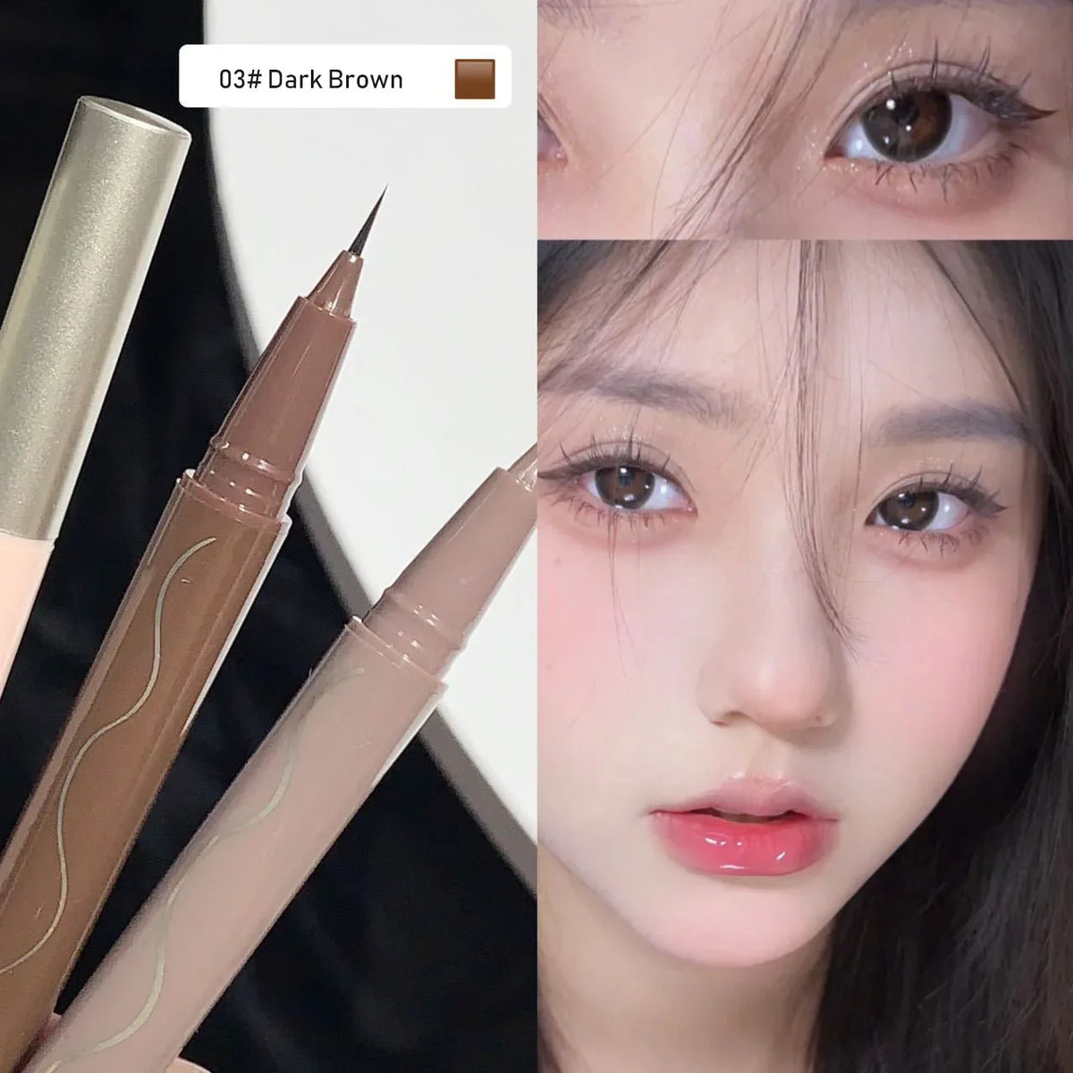 0.01mm Ultra-thin Waterproof Liquid Glitter Eyeliner Korean Makeup for Women Quick Dry Lying Silkworm Lower Eyelash Pen Cosmetic HIP 03