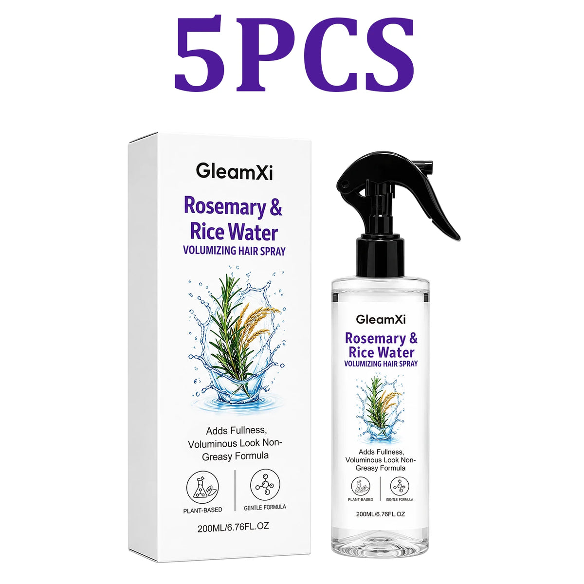 Rosemary Rice Water Hair Spray – Volume & Frizz Control Hair Styling Spray HIP 5PCS