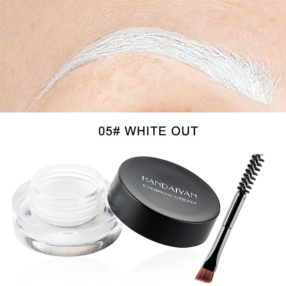 HANDAIYAN Waterproof Eyebrow Cream Gel – 12 Colors | High Pigment Eyebrow Cream Gel HIP 05 WHITE OUT 3g