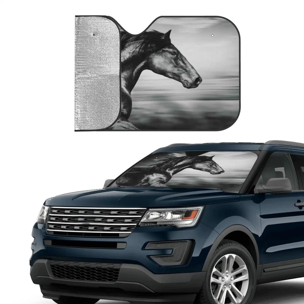 Running Horse Car Windshield Sun Shade – UV & Heat Block Car Windshield Sunshade HIP