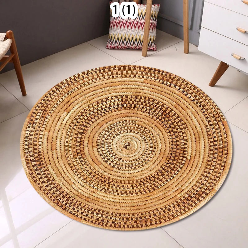 Round Bohemian Area Rug – Polyester Floor Mat for Home Decor Round Area Rug HIP