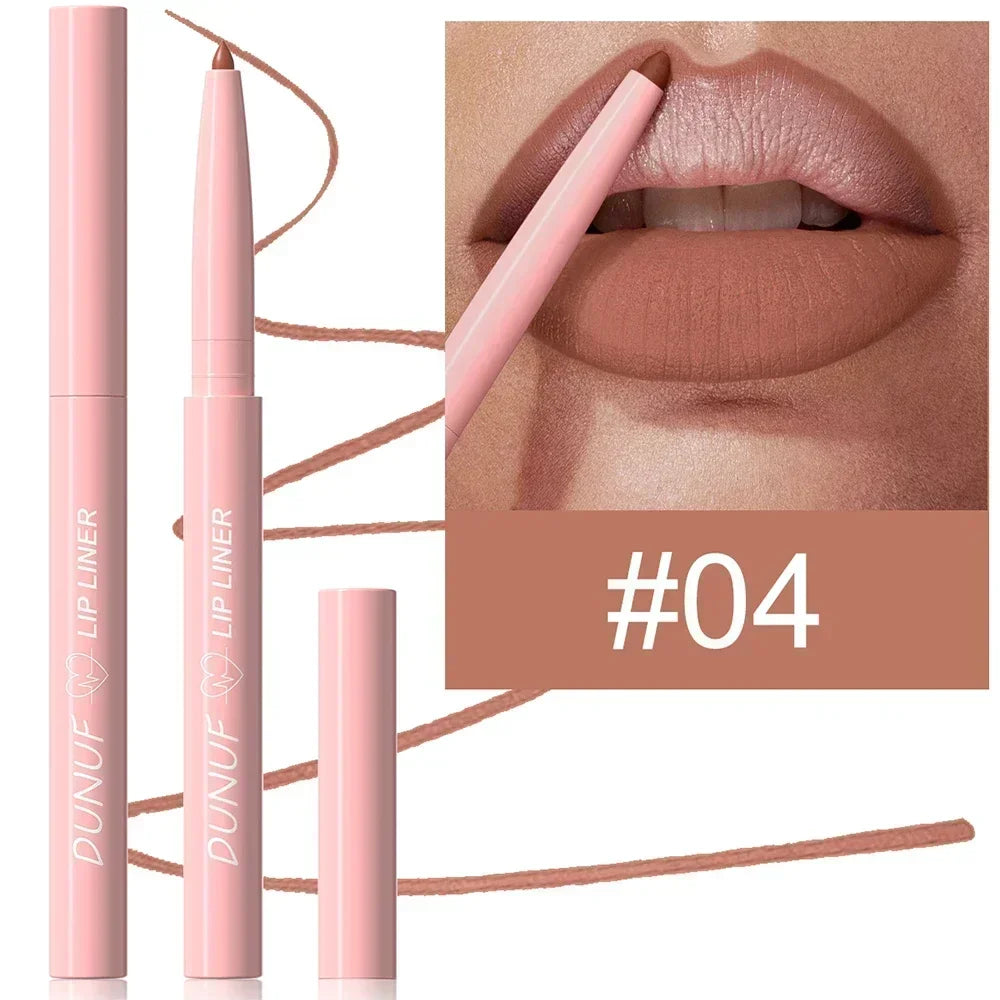 Tapered Nib Lip Liner Pencil Matte Red Brown Plumping Lip Stain Lasting Waterproof Fine Lipstick Slim Lip Outline Contour Makeup HIP 04