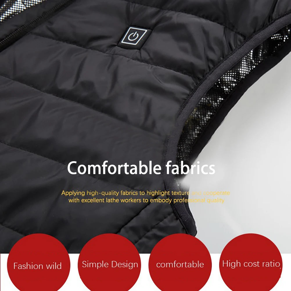 Unisex Fever Warm Vest Electric Warm Clothing Relieve Pain Waterproof Heated Vest for Skiing Cycling Hiking HIP