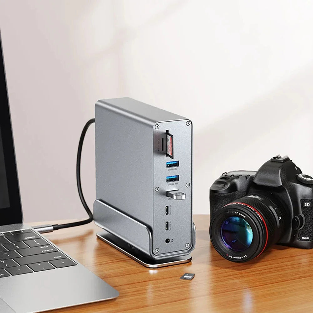 KEBIDUMEI 15-in-1 USB-C Docking Station | Dual HDMI 4K60Hz USB-C Docking Station HIP