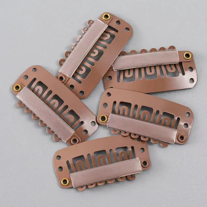 20PCS Clip In Hair Extension Wig Clips For Human Hair Bangs Snap Hair Clips For Extensions Metal Comb For Closure HIP