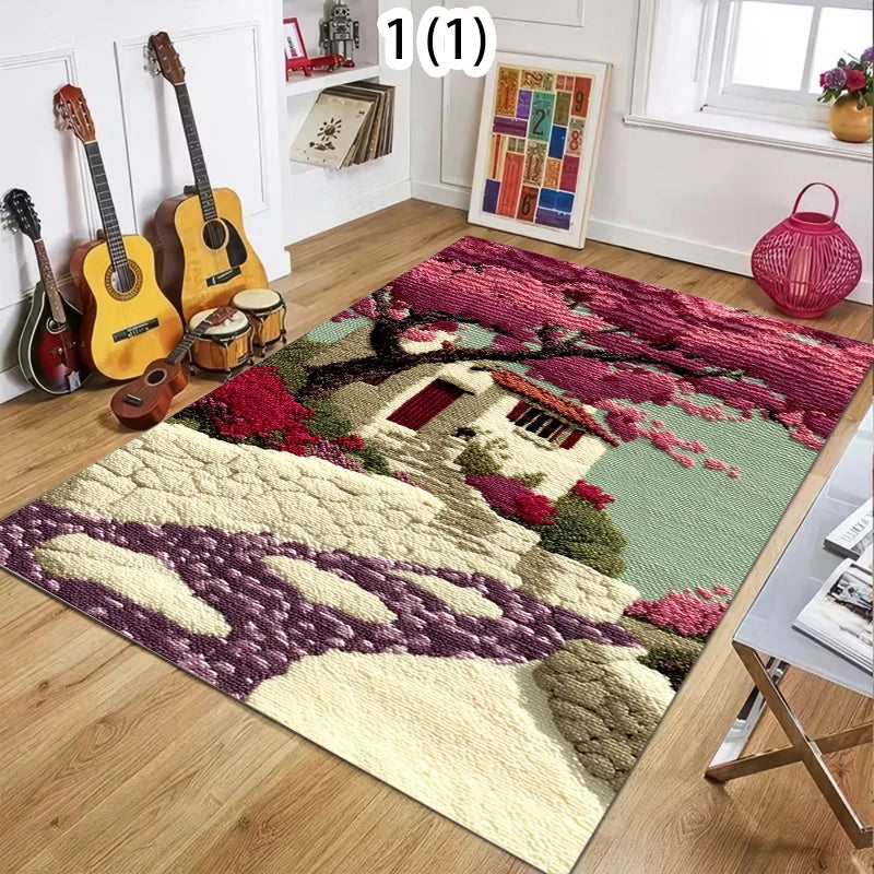 Retro Cartoon Area Rug – Non-Slip Floor Mat for Home & Kids Area Rug Floor Mat HIP 4 50x80cm-Felt